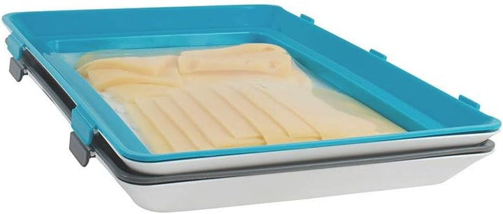 Durandal 2er Set Aufschnittboxen für Kühlschrank aus BPA-freiem Plastik – stapelbare Frischhaltedose