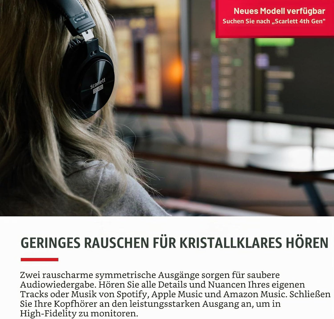 Focusrite Scarlett 2i2 3. Gen USB-Audio-Interface für Aufnahmen, Komposition, Streaming – High-Fidel
