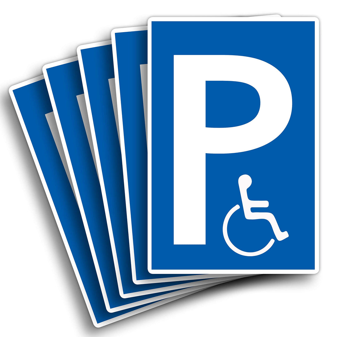 5 Stück XXL Behindertenparkplatz Schild 30 x 40 cm aus stabiler PVC Hartschaumplatte 5mm Parkplatz f