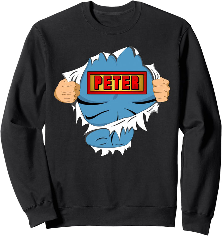Peter Name Superheld für Jungen mit dem Namen Peter Sweatshirt