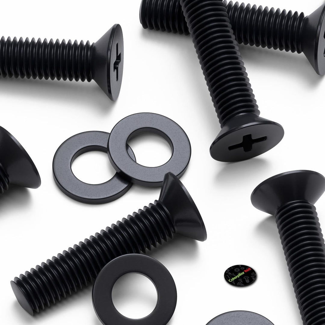 50 x Schwarze Nylon Senkschrauben, Maschinenschrauben, M5 x 20mm, Kunststoffschrauben, Muttern & Unt