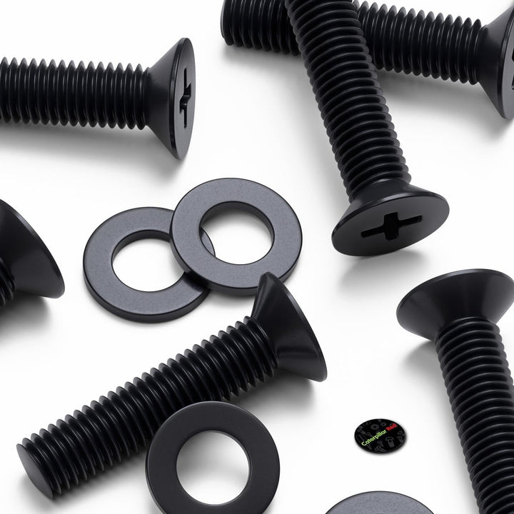 50 x Schwarze Nylon Senkschrauben, Maschinenschrauben, M5 x 20mm, Kunststoffschrauben, Muttern & Unt