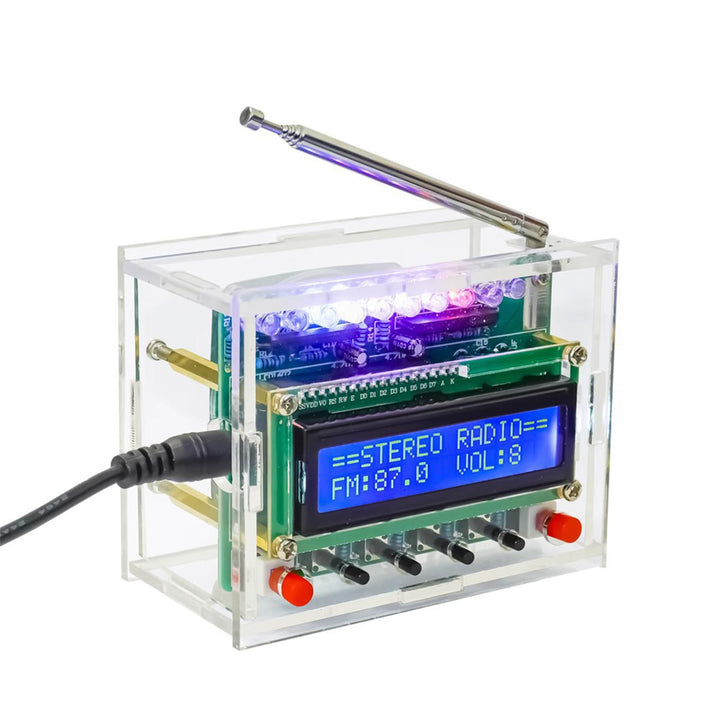 FM Radio Bausatz mit LCD-Display, 87–108 MHz Digital Radio Modul, DIY Lötübungs Kit Elektronik Lötpr