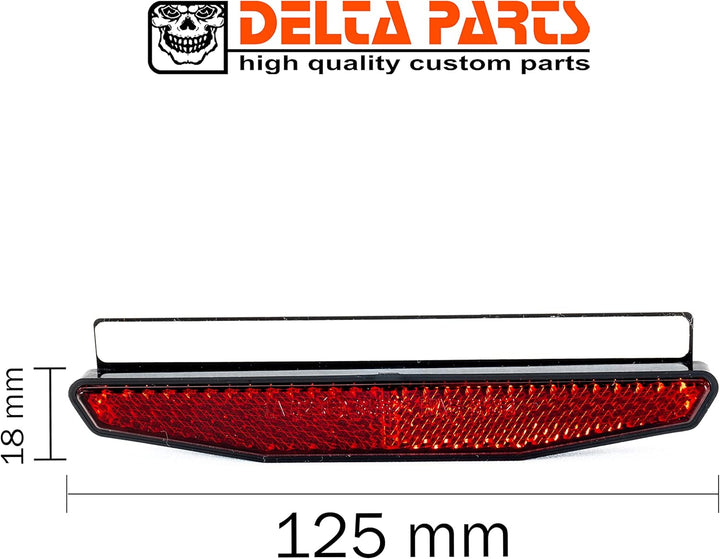 Delta Parts - Reflektor Rückstrahler für Motorrad – Katzenauge hinten - Reflektor inkl. Halteblech a