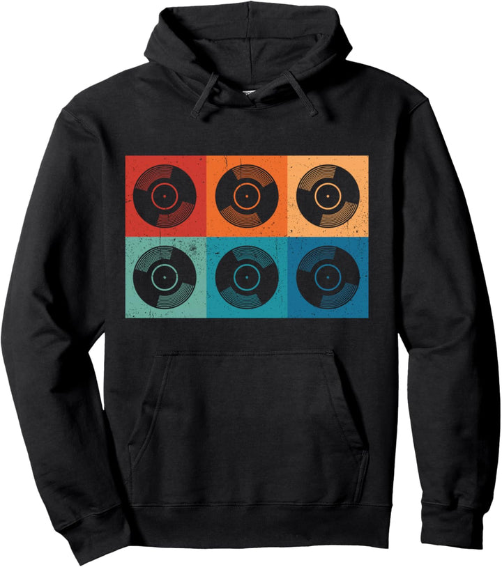 Vintage Vinyl Schallpaltte Plattenspieler Pullover Hoodie