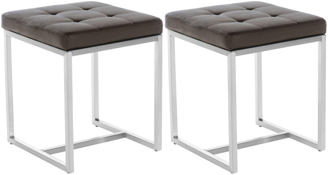 CLP Edelstahl-Sitzhocker Barci Kunstleder I Moderne Hocker Mit Hochwertiger Polsterung Und Bodenscho