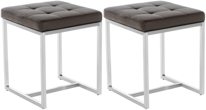 CLP Edelstahl-Sitzhocker Barci Kunstleder I Moderne Hocker Mit Hochwertiger Polsterung Und Bodenscho