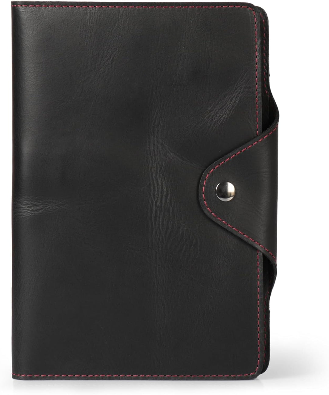 Londo Echtleder Schreibmappe Konferenzmappe mit Notizblock Notizblock und Schloss Schwarz L, Schwarz