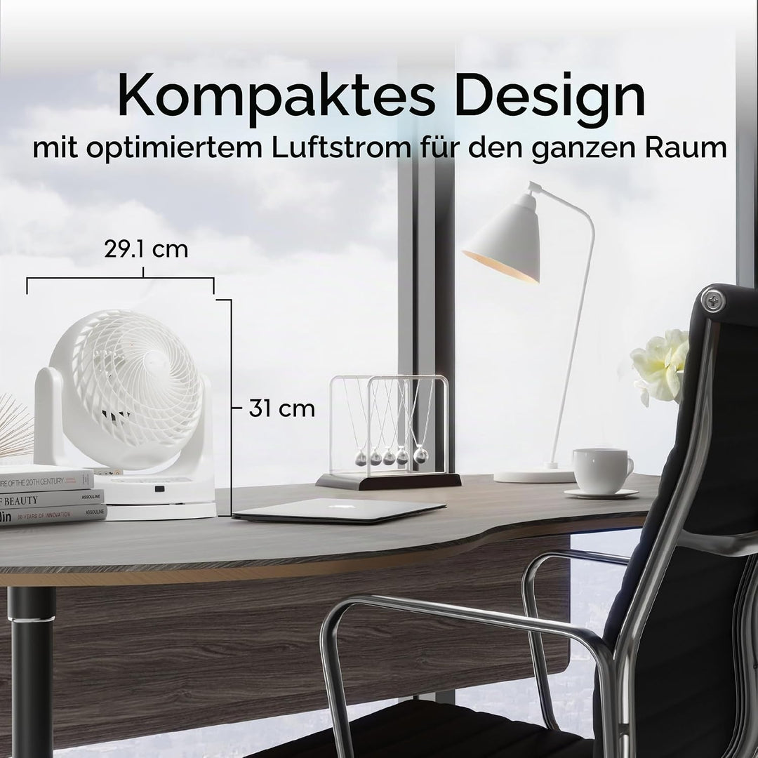 Woozoo ® by Ohyama, Leistungsstarker Tischventilator, 50W, Oszillation, mit Fernbedienung, Timer, Fü