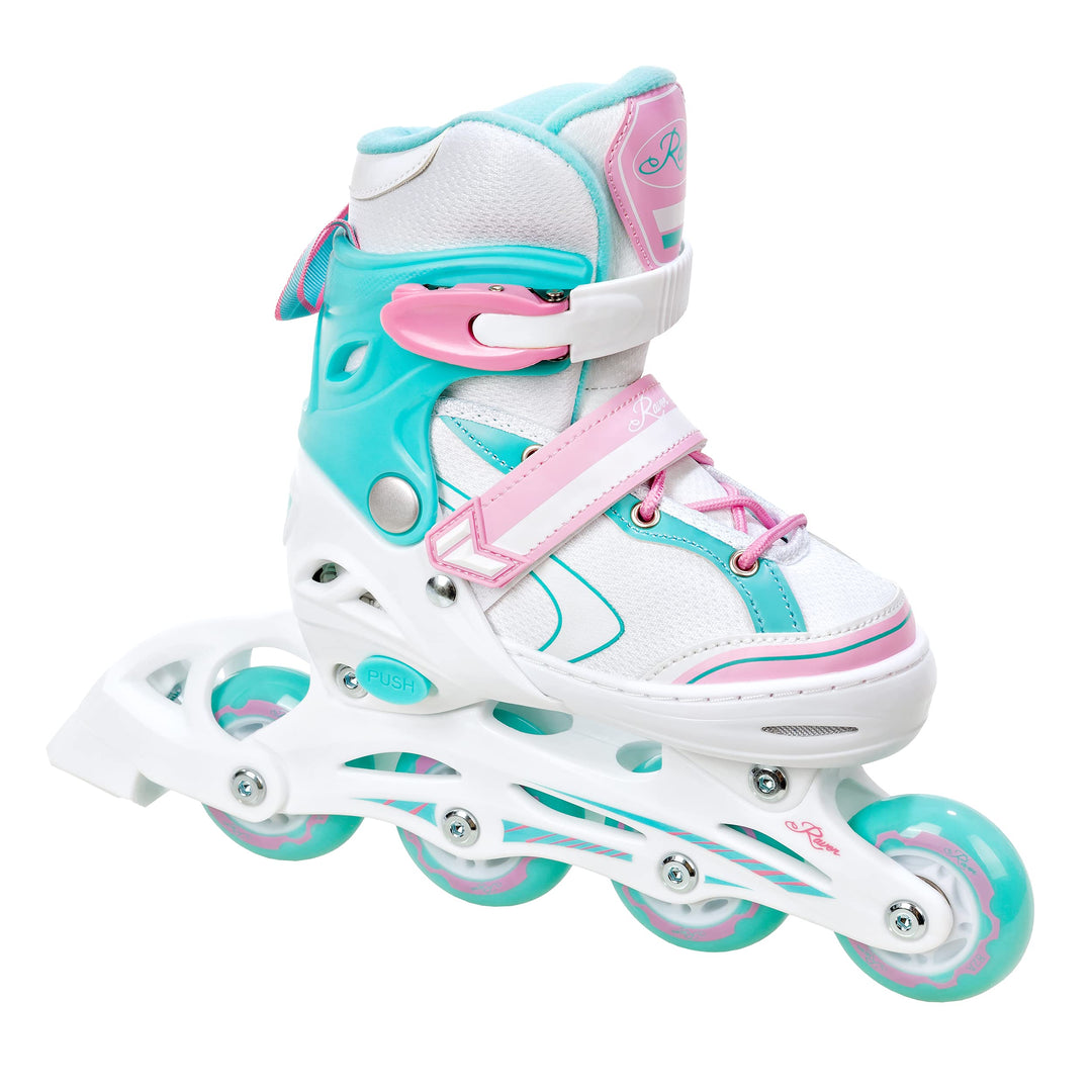 Kinder Inline Skates Inliner Raven Lia verstellbar mit LED Leuchtrad 30-33 (18-20,5cm) Raven Lia Min