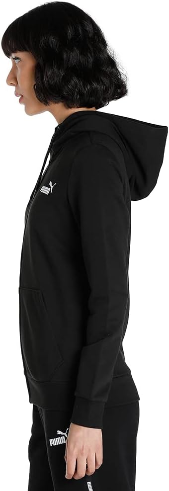Puma Damen ESS Logo Full-Zip Hoodie FL Pullover XS Puma Schwarz, XS Puma Schwarz