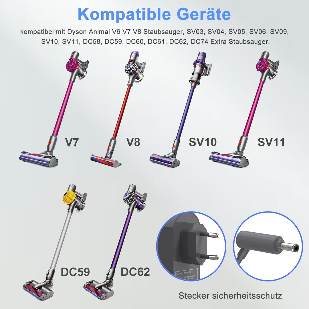 LIANSUM 26.1V Ladekabel Netzteil für Dyson V8 V7 V6 DC58 DC59 DC60 DC61 DC72 SV03 SV04 SV05 SV06 SV0