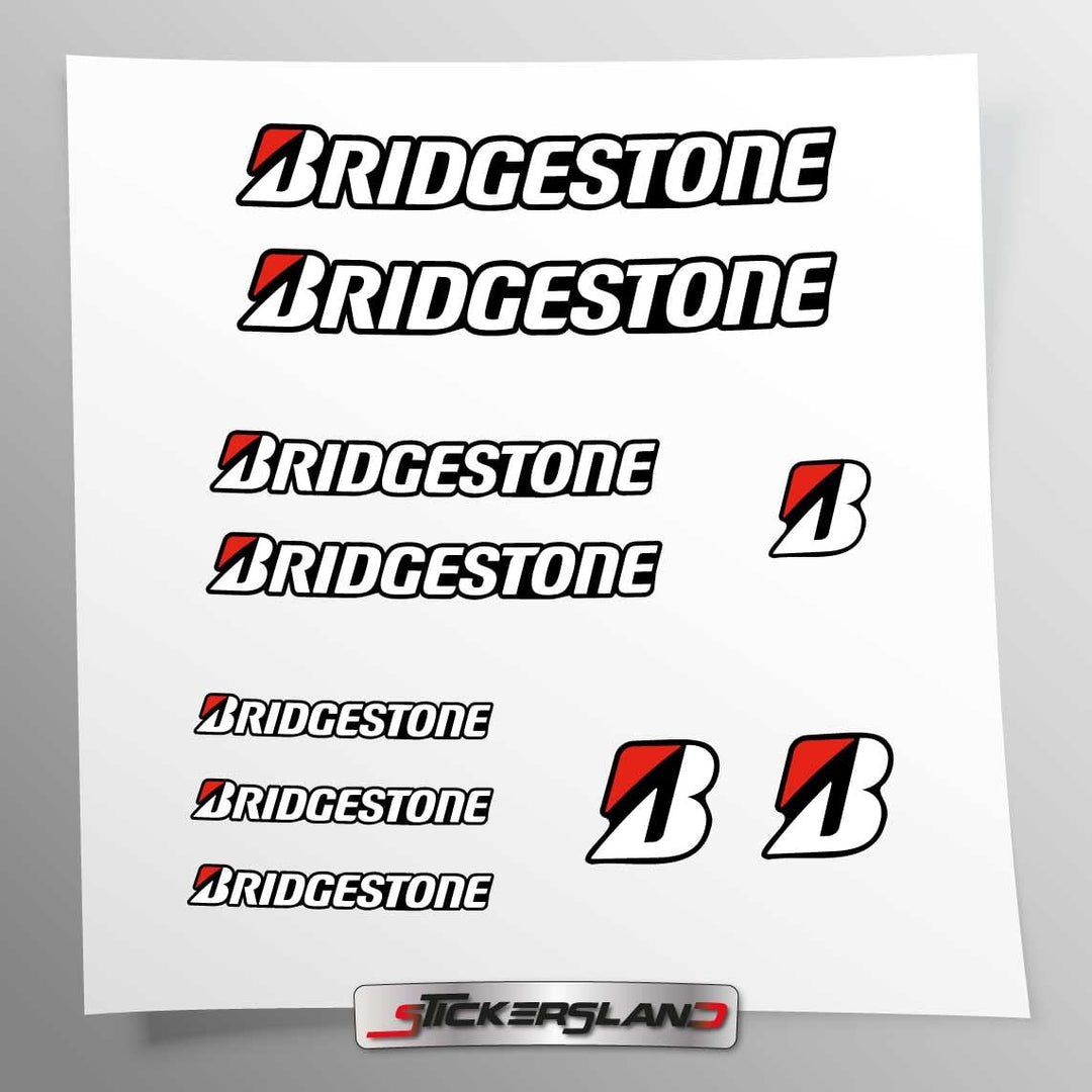 Bridgeston Schwarz kompatibles Aufkleber-Set mit technischen Sponsoren für Autos und Motorräder | Au