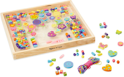 Melissa & Doug Bastelset Mädchen & Jungen | Armbänder & Ketten basteln Mädchen | Perlen zum Auffädel