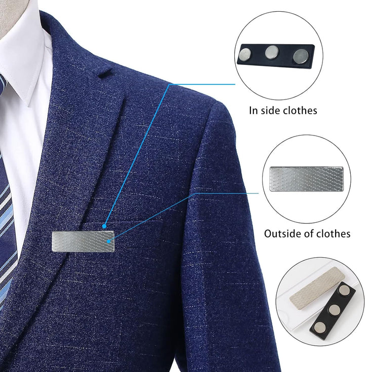 50 Stück Magnetische Namensschild, magnetischer Namensschild-Verschluss, Ausweishalter, Clip mit 3 N