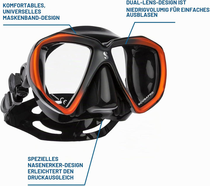 SCUBAPRO - Spectra Tauchmaske Midnight Orange / Silikon schw., Midnight Orange / Silikon schw.