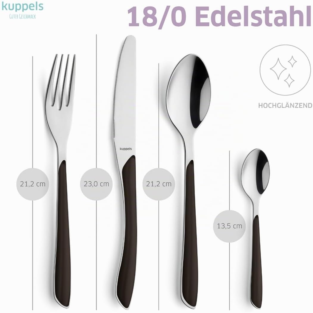 Kuppels PRISMA Besteck Set 6 Personen | Besteck 24 teilig | Camping Besteckset 6 Personen | Besteck