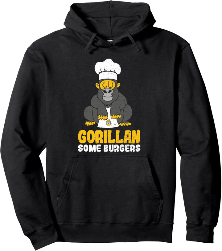 Gorilla: Gorillan Some Burgers - Affe Sprüche Pullover Hoodie