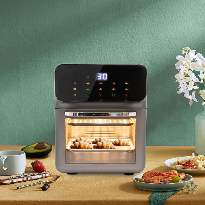 13L Minibackofen Mini Backofen Klein, Tischbackofen, Kleiner Backofen Elektrobackofen Schwarz, Touch