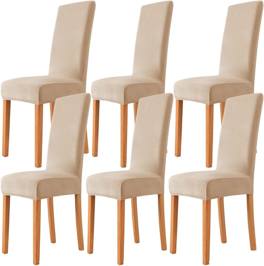 Morwealth 4er 6er Set Stuhlhussen, Stuhlbezug für Esszimmer Waschbar Samt Stretch Stuhl hussen Unive