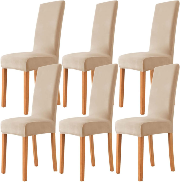Morwealth 4er 6er Set Stuhlhussen, Stuhlbezug für Esszimmer Waschbar Samt Stretch Stuhl hussen Unive
