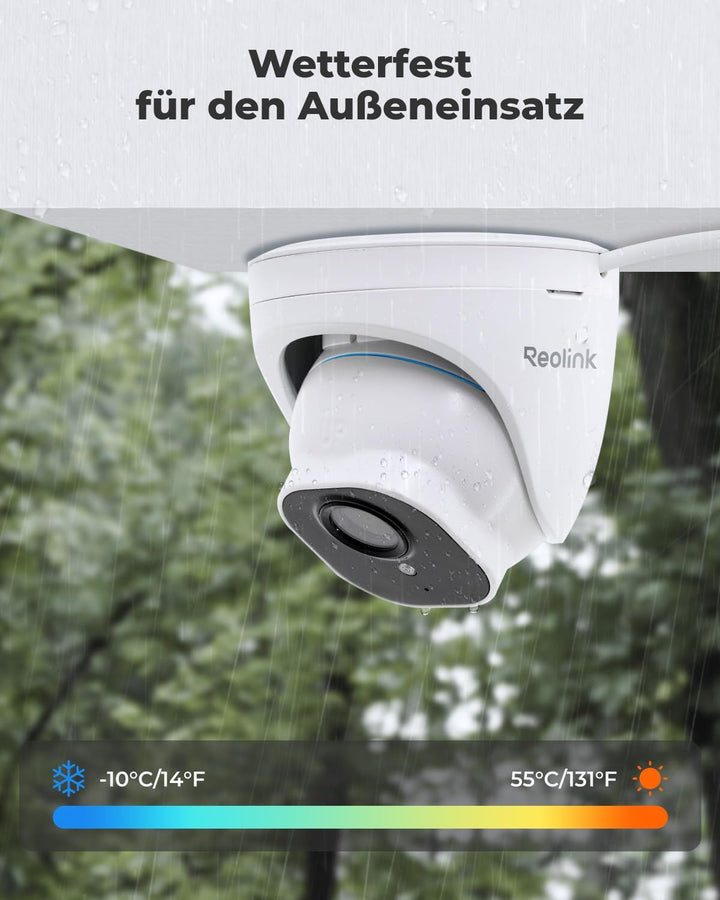 Reolink 5MP PoE IP Kamera Outdoor mit Personen-/Autoerkennung, Überwachungskamera Aussen mit Zeitraf
