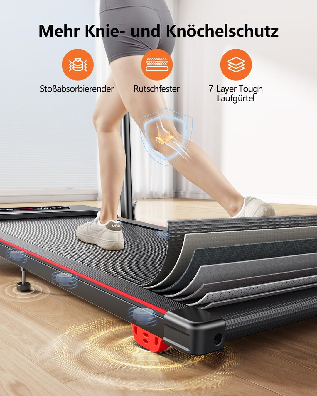 Laufband für Zuhause,6 in 1 Walking Pad mit Steigung bis 10%, 12km/h Klappbar Laufband mit LED-Anzei