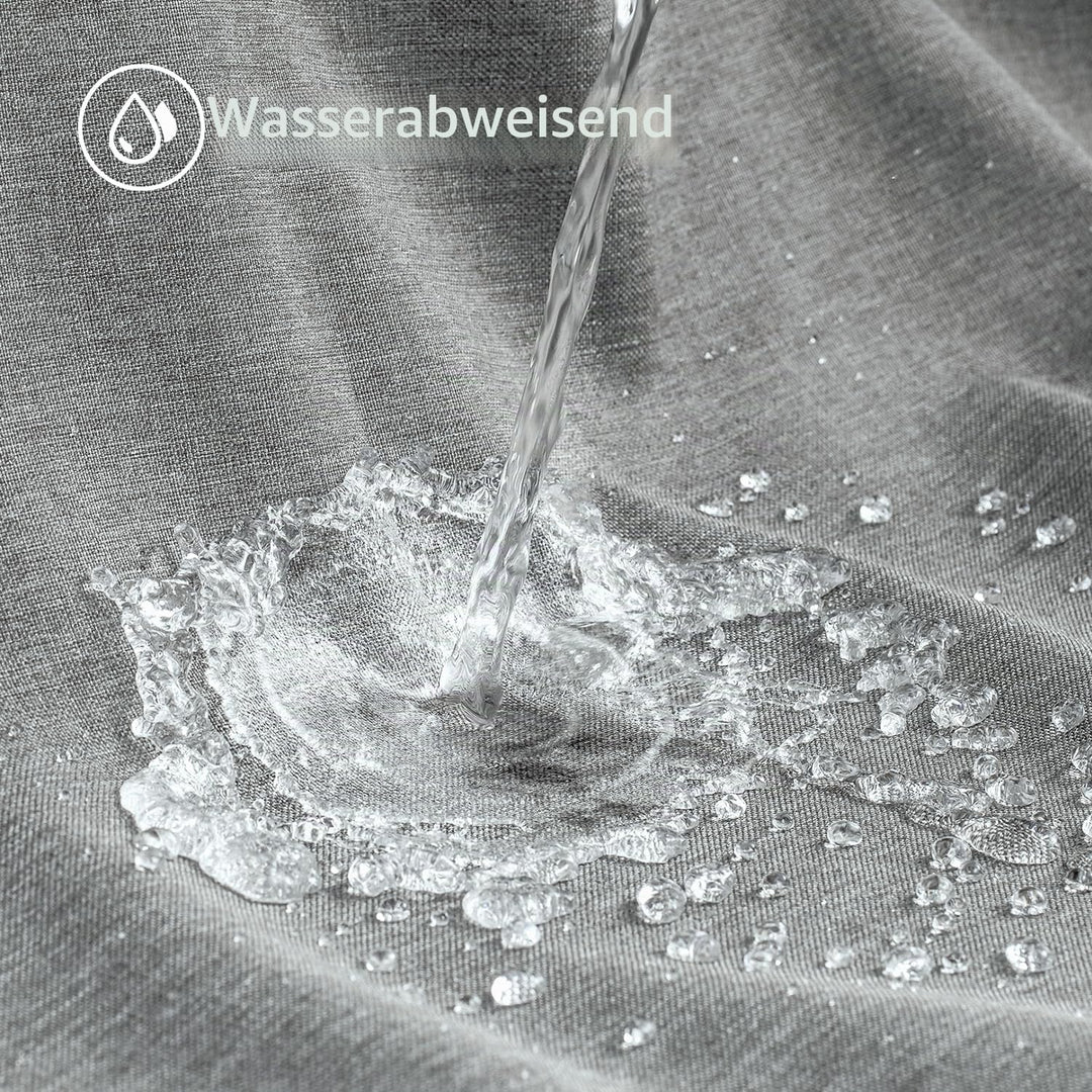 VANZAVANZU Duschvorhang Schmaler Leinen 92 x 182 cm mit Metall Duschvorhangringe Schwerer Stoff Text