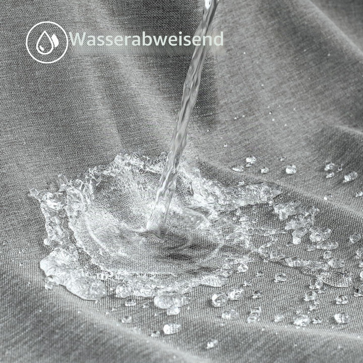 VANZAVANZU Duschvorhang Leinen mit Metall Duschvorhangringe Stoff Textil Badewannenvorhang Anti Schi
