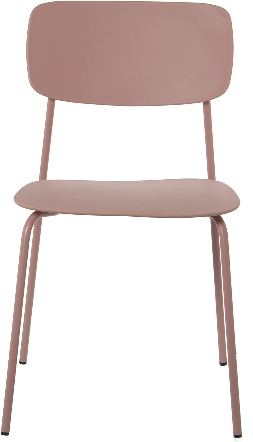 DRW Set aus 4 Stühlen aus Polypropylen und Metall in Rosa 43 x 48 x 78 cm, Höhe der Sitzfläche 44 cm