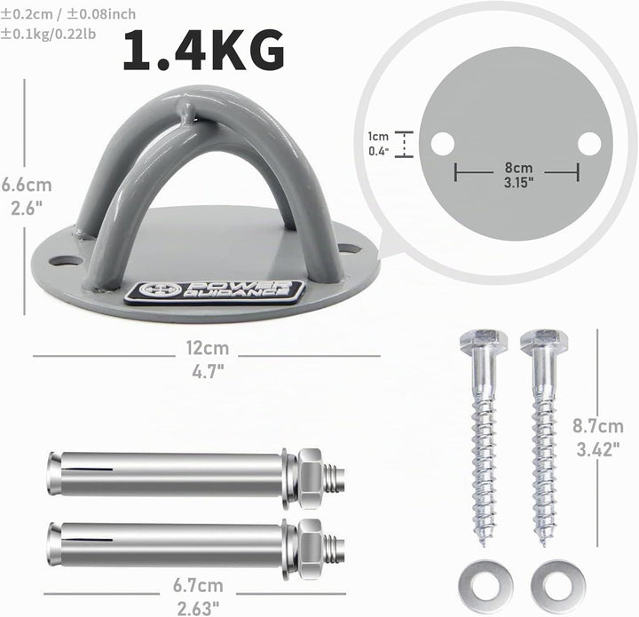 POWER GUIDANCE Hook Wandhaken Deckenanker -Ceiling Anchor Wandhalterung für Aufhängegurte, Gymnastik
