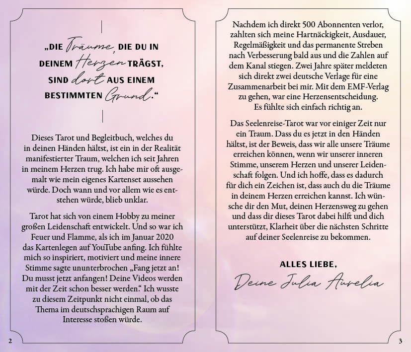 Tarot-Kartenset: Seelenreise Tarot: 78 kunstvoll illustrierte Karten mit Goldrand und Begleitbuch, T