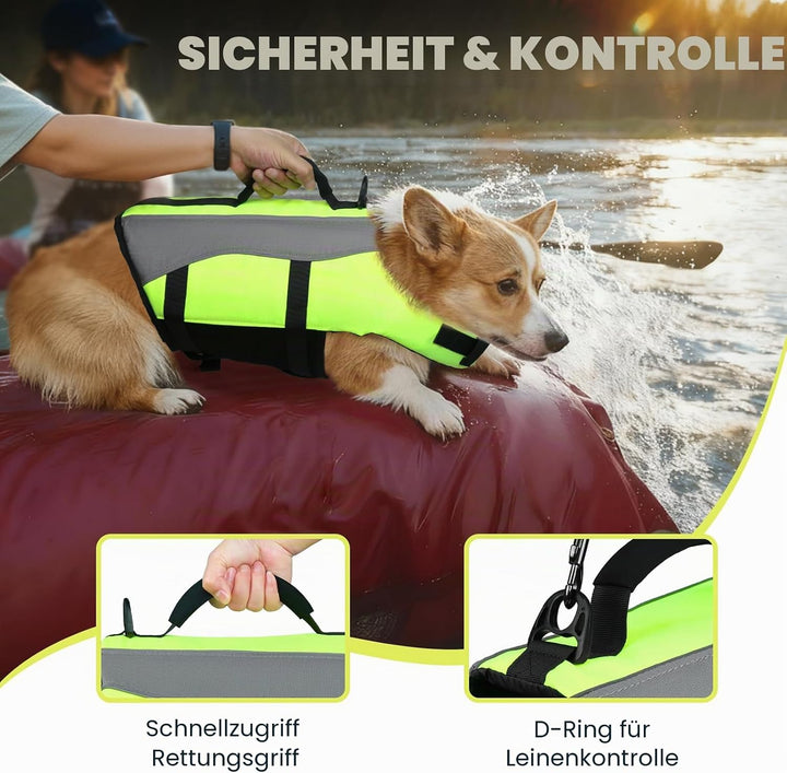 VIVAGLORY Front Float Schwimmweste Hund, Hundeschwimmweste für Bootfahren, Schwimmweste with Kopfstü
