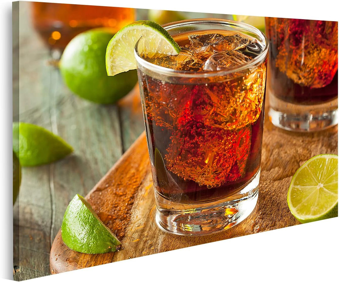 islandburner Bild auf Leinwand Rum Und Cola Cuba Libre Mit Limette Und Eis Bilder Wandbilder Poster