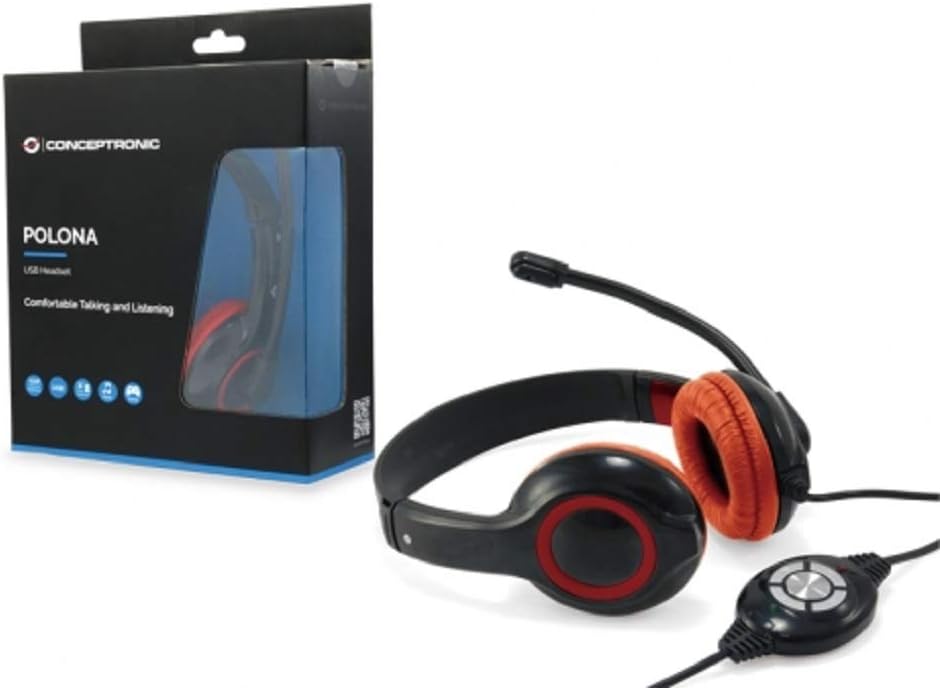 Conceptronic USB-Headset 2m Kabel USB2.0 Rot Rot Single, Rot Single