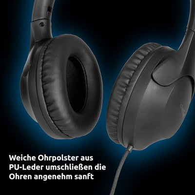 TechniSat STEREOMAN 3 – kompakter Hi-Fi-Kabelkopfhörer (gepolsterte Ohrmuscheln aus PU-Leder, Over-E