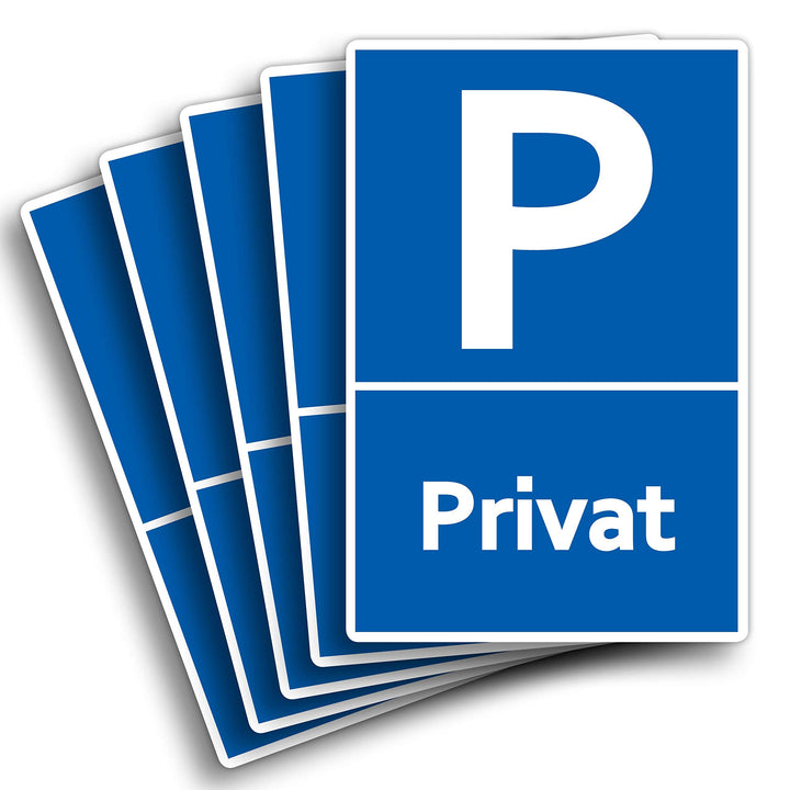 5 Stück Privat Parkplatz Schild 20 x 30 cm aus stabiler PVC Hartschaumplatte 3mm Privatparkplatz par