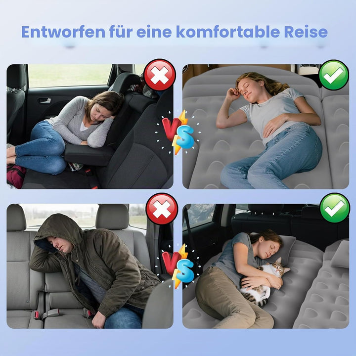 Auto Matratze Tragbar SUV Automatratze mit Pumpe & 2 Kissen, Beflockt Auto Luftmatratze für Reisen C