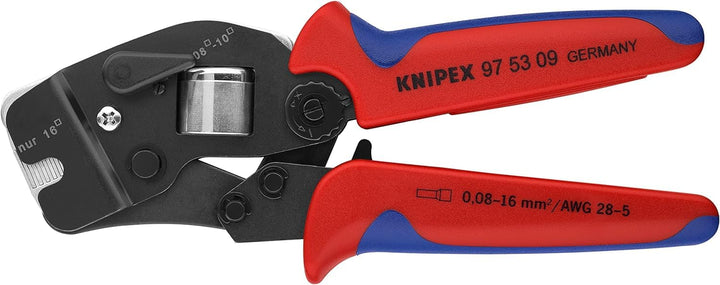 Knipex Selbsteinstellende Crimpzange für Aderendhülsen mit Fronteinführung brüniert, mit Mehrkompone