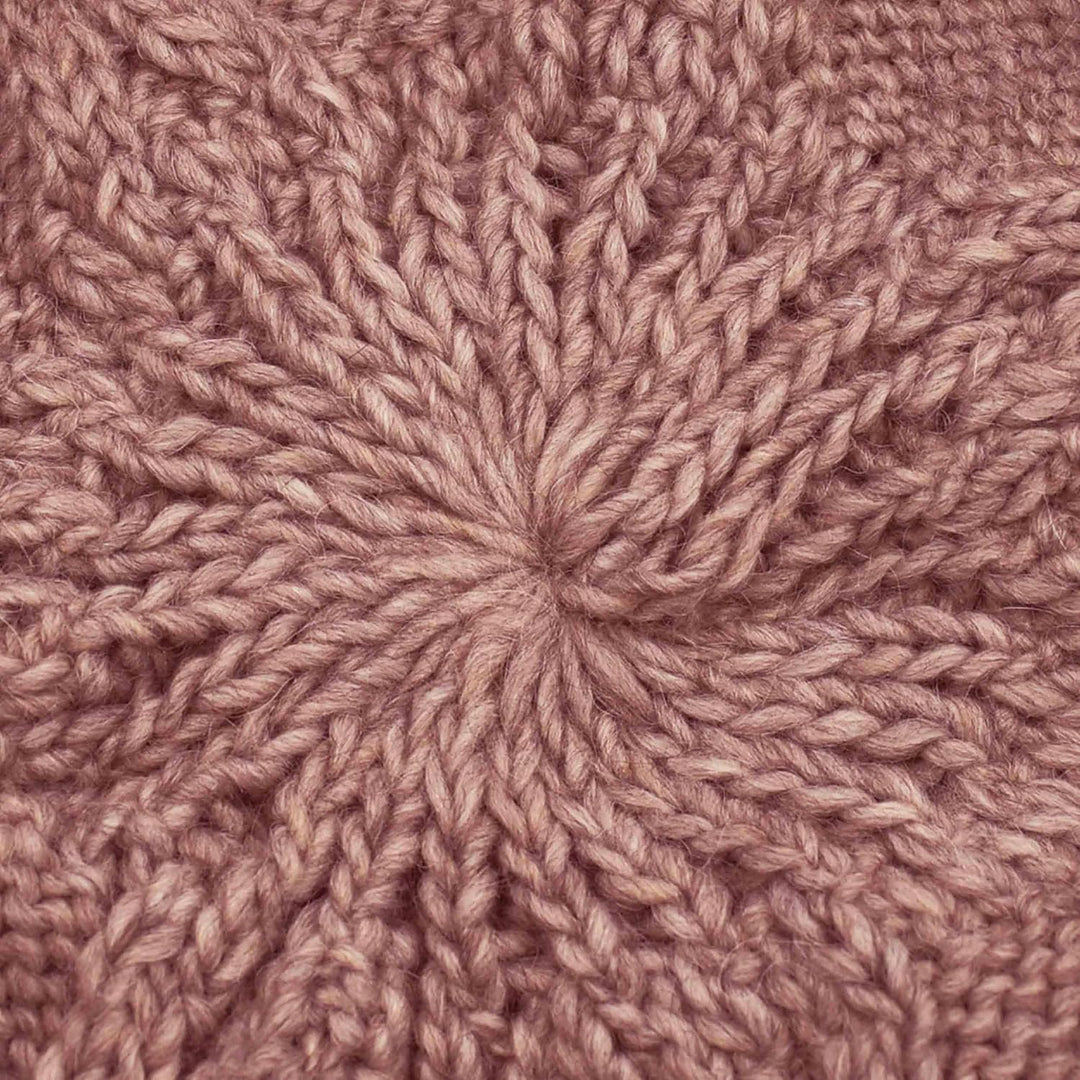 Melegari Strickmütze | Pragelierte Baskenmütze | Mütze aus Wolle und Alpaka | Made in Italy | Herren