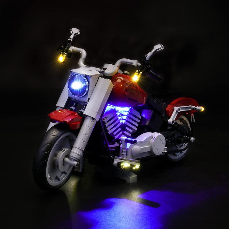 GEAMENT Verbesserte Version LED-Licht-Set für Creator Expert Harley Davidson Fat Boy Kompatibel mit