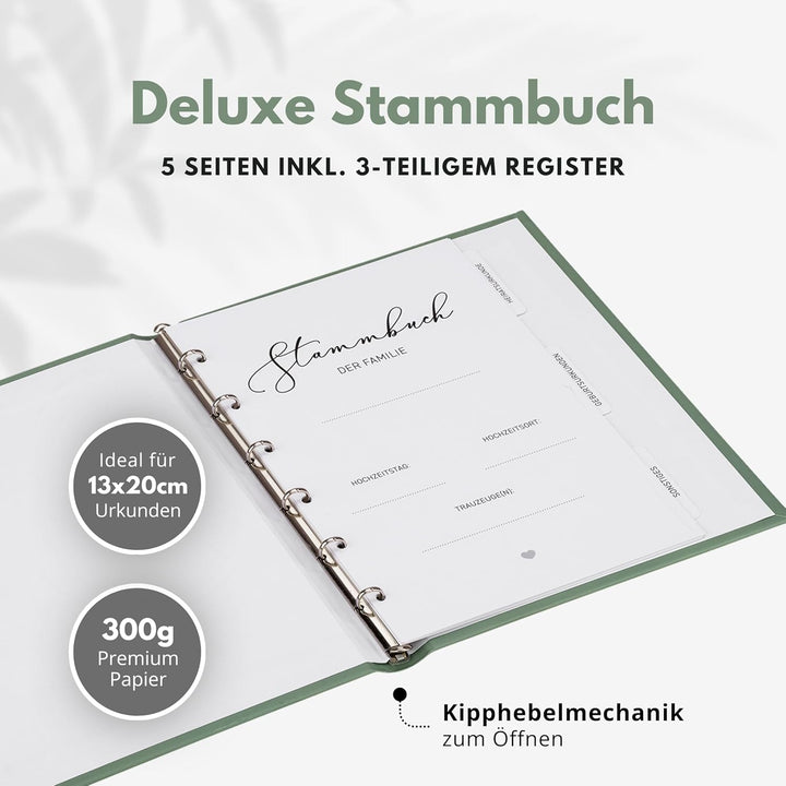 Stammbuch zur Hochzeit Standesamt - Stammbuch der Familie - Familienstammbuch inkl. 5 Seiten mit Reg