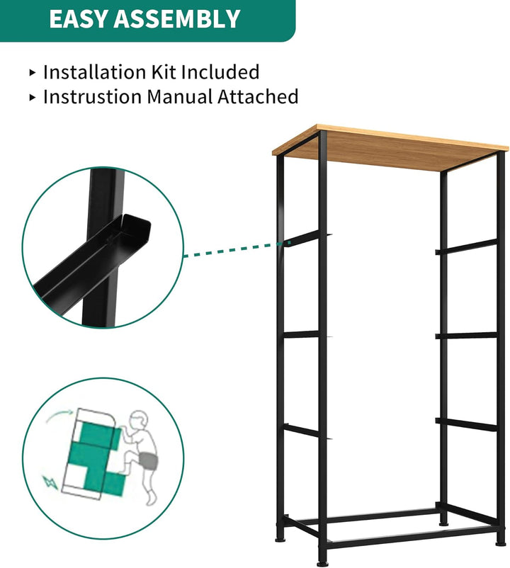YITAHOME kommode Schmal, Schrank mit 4 Schubladen aus Stoff, Aufbewahrungskommode Industrial Stil fü