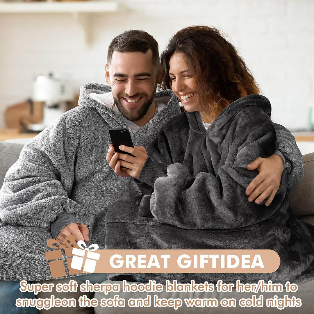 Catalonia Classy Oversized Sherpa Hoodie Decke, grosses Kapuzen-Sweatshirt für Frauen, weiche gemütl