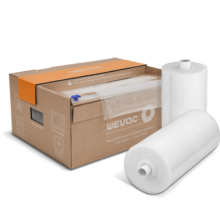 Wevac Profi- Vakumierfolienrolle 20x3000cm & 28x3000cm Vakuumierbeutel Rolle für Lebensmittel, BPA-f