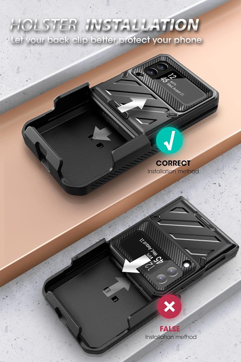 SupCase Outdoor Hülle für Samsung Galaxy Z Flip 3 5G (2021), Robust Handyhülle Bumper Case Premium S