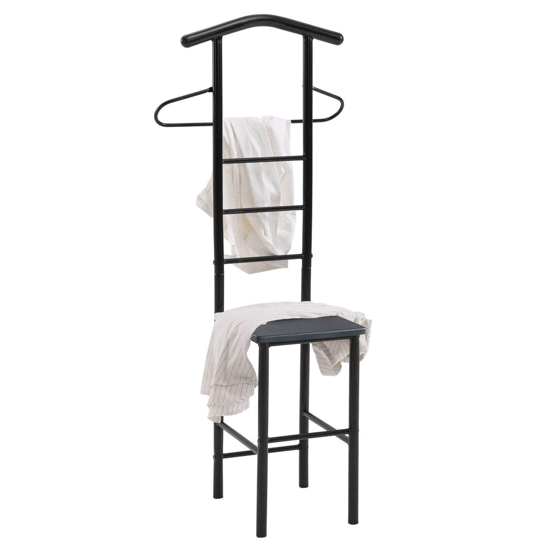 CARO-Möbel Herrendiener JIVO Stummer Diener Kleiderständer in schwarz, 121 cm, Garderobe mit Hosenbü