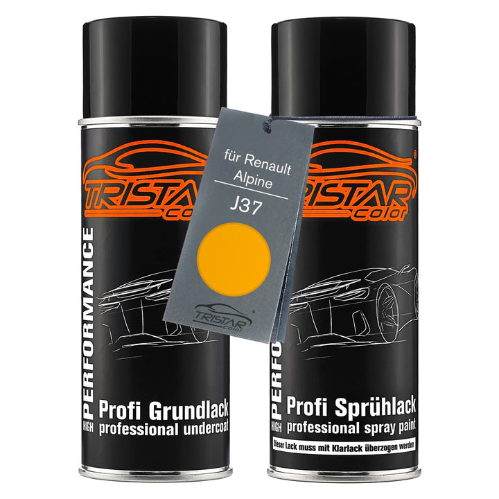 TRISTARcolor Autolack Spraydosen Set für Renault/Alpine J37 Jaune Sirius Nacre/Sirius Gelb Metallic