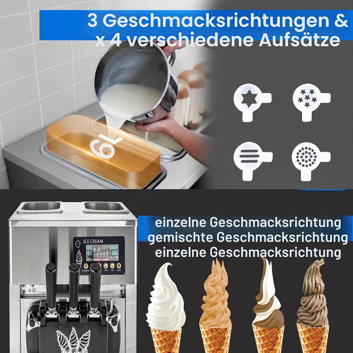 Kommerzielle Eismaschine, 20–28 L/h 2200 W, Kommerzielle Softeismaschine, Gewerbliche Eiscrememaschi