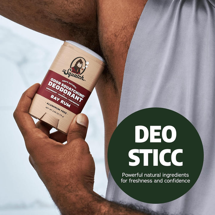 Dr. Squatch Deodorant für Männer - Birkenholzbrise, Kühle frische Aloe, Frische Wasserfälle, Holzfas
